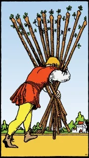 Significado de la carta Diez de Bastos en el tarot