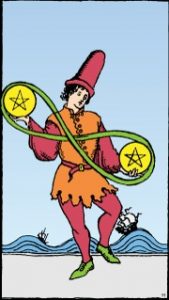 Carta del tarot: Dos De Oros