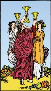 Significado de la carta Tres de Copas en el tarot